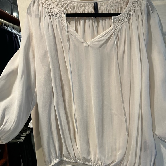 Kas Design sheer smocking peasant blouse - Picture 2 of 8